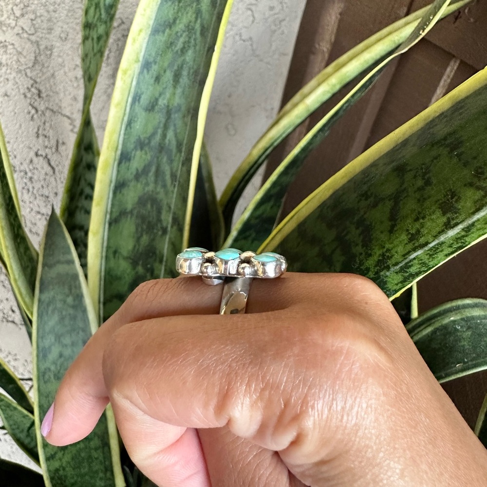 Turquoise And Silver Statement Ring - image 3